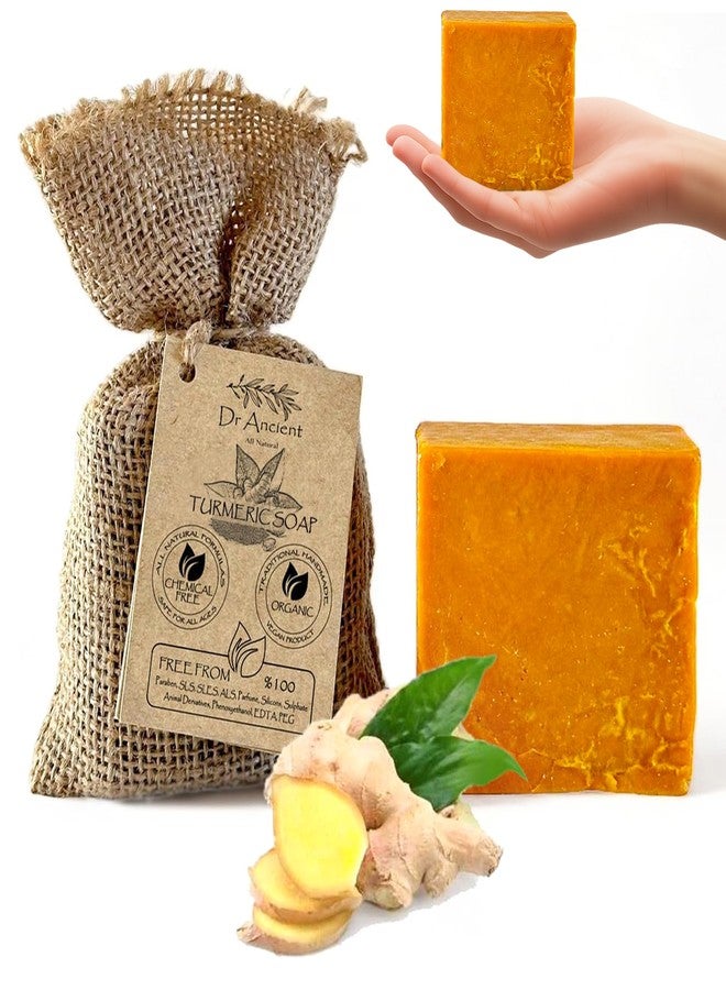 Dr.Ancient Turmeric Soap Bar, Organic Soap Bars Handcrafted the Traditional Way, Natural Chemical-Free, Vegan, Used for Face Wash, Body Wash, and Hand Cleansing, Moisturizing, Nourishing Care - Image 1